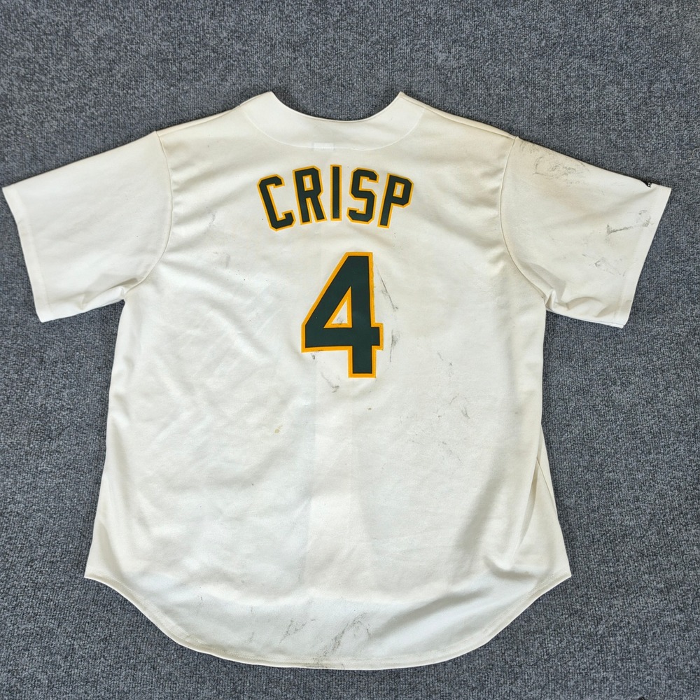 Majestic Oakland Athletics Coco Crisp 4 Baseball Jersey White Mens 2X USA FLAW